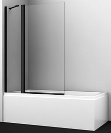 WasserKRAFT Шторка на ванну Berkel 48P02-110BLACK Fixed – фотография-1